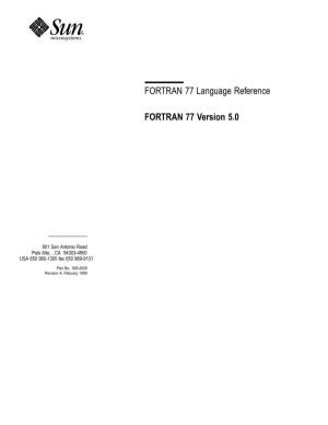 FORTRAN 77 Language Reference