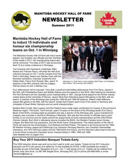 NEWSLETTER Summer 2011