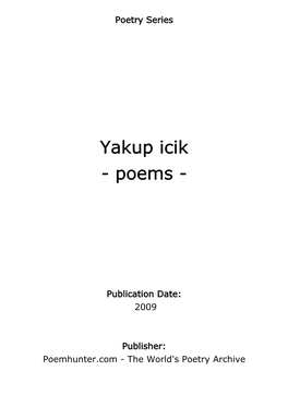 Yakup Icik - Poems