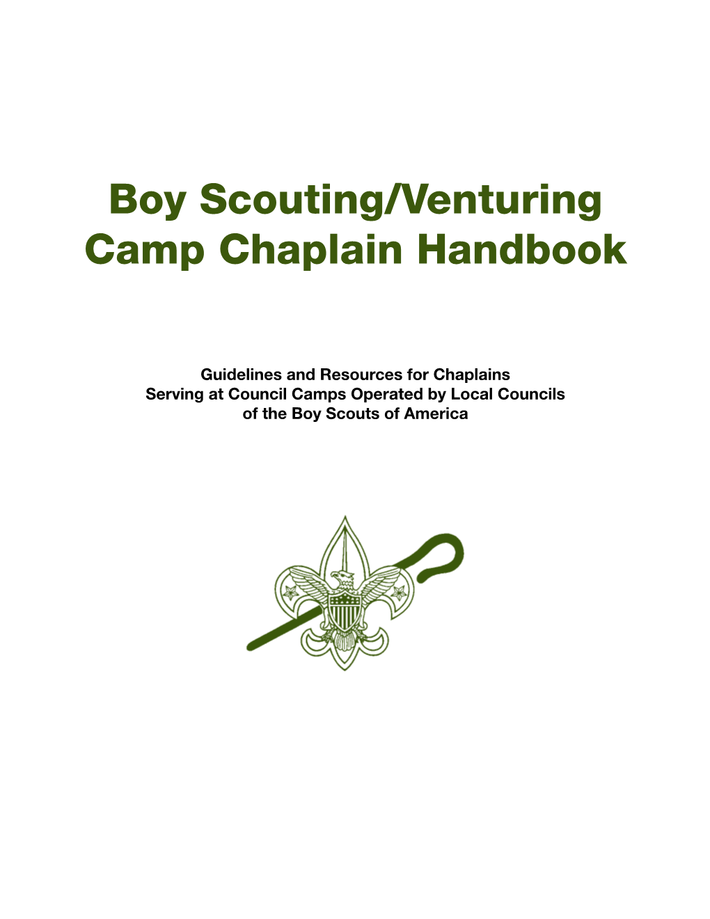 Boy Scouting/Venturing Camp Chaplain Handbook