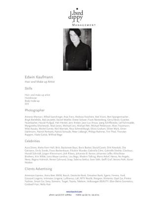 Edwin Kaufmann Hair and Make up Artist