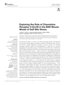 (Ccr6) in the BXD Mouse Model of Gulf War Illness