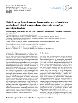 Shifted Energy Fluxes, Increased Bowen Ratios