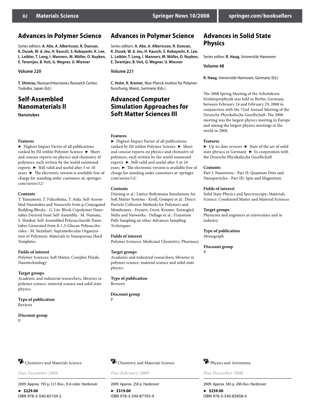 Advances in Polymer Science Self-Assembled Nanomaterials