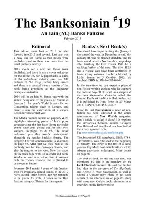 The Banksoniain #19 an Iain (M.) Banks Fanzine February 2013
