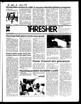Herring Hall Plans Form New Quad •In Honor Council Airs Grievances 3