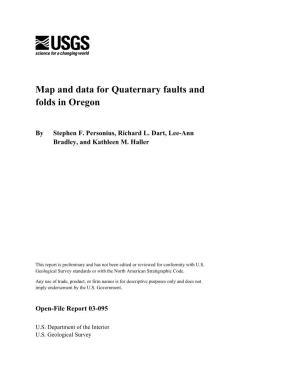 Map and Data for Quaternary Faults and Folds in Oregon