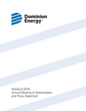 Notice of 2018 Annual Meeting of Shareholders