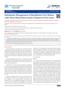 Endodontic Management of Mandibular First Molars with Three