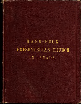 Hand-Book of the Presbyterian Church in Canada, 1883