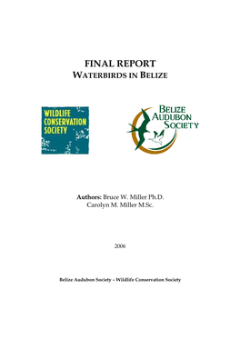 FINAL REPORT WATERBIRDS in BELIZE Authors