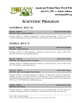 Scientific Program