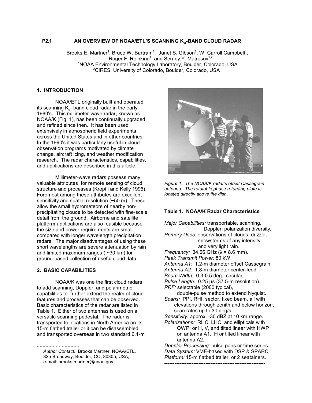 P2.1 an OVERVIEW of NOAA/ETL's SCANNING Ka-BAND CLOUD