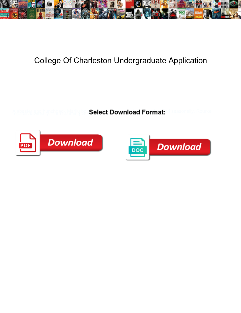 College of Charleston Undergraduate Application