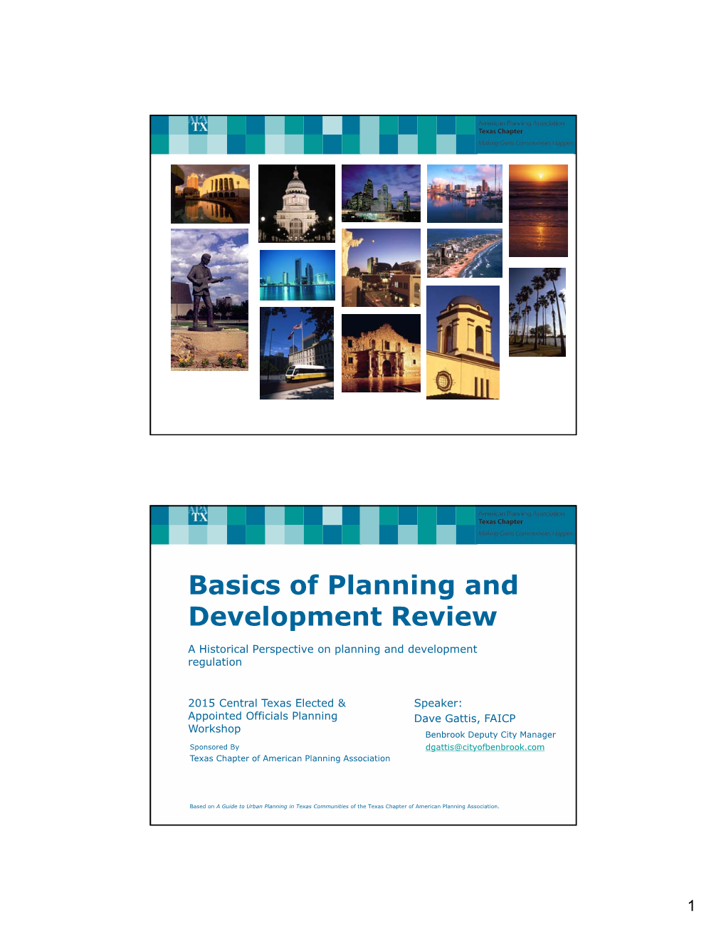 Basics of Planning and Development Review