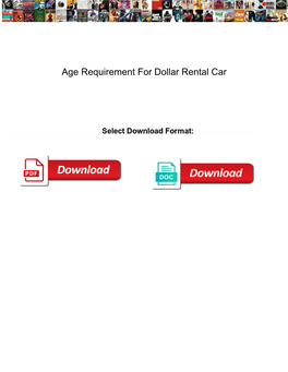 Age Requirement for Dollar Rental Car