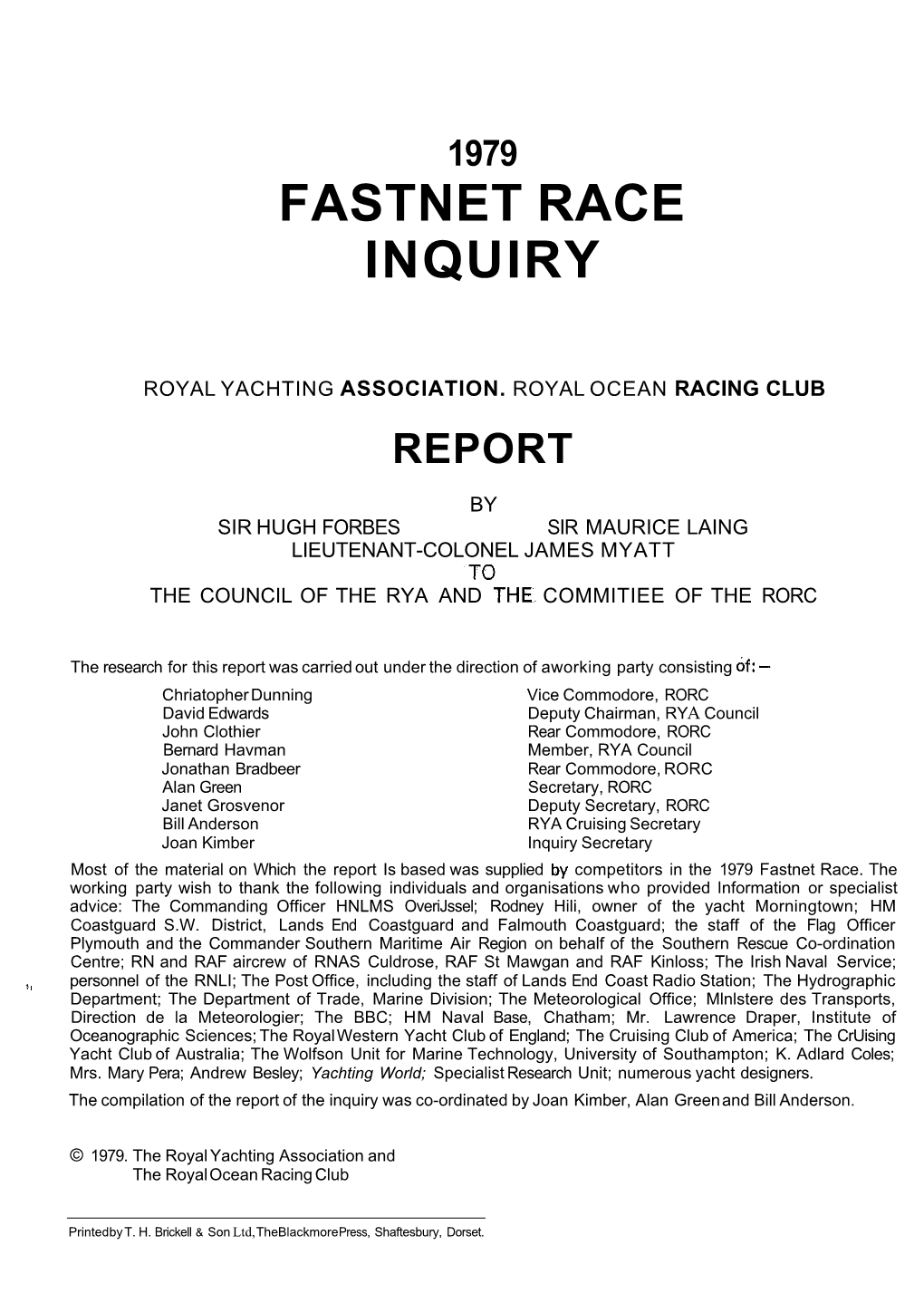 1979 Fastnet Race Inquiry