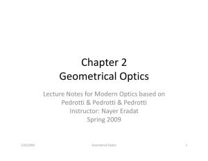 Chapter 2 Geometrical Optics