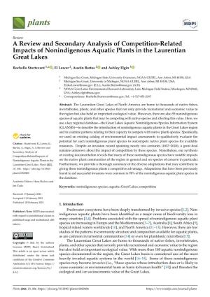 A Review and Secondary Analysis of Competition-Related Impacts of Nonindigenous Aquatic Plants in the Laurentian Great Lakes