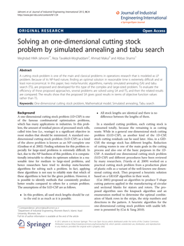 Solving an One-Dimensional Cutting Stock Problem by Simulated