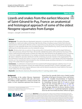 Lizards and Snakes from the Earliest Miocene of Saint-Gérand-Le-Puy