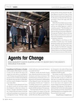 Agents for Change Rise Against’S Sixth Album Looks to Reinforce the Band’S Message for Hope