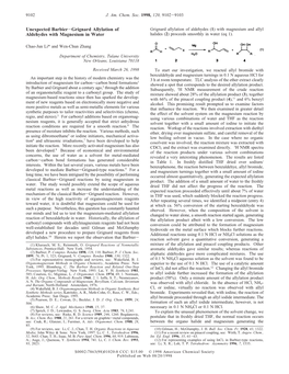 Unexpected Barbier-Grignard Allylation of Aldehydes With