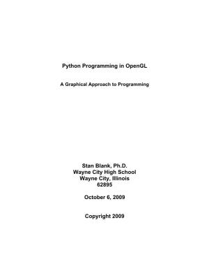 Python Programming in Opengl