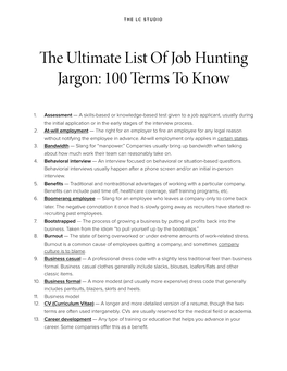 The Ultimate List of Job Hunting Jargon: 100 Terms to Know