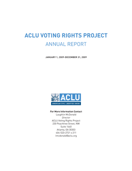 Aclu Voting Rights Project Annual Report