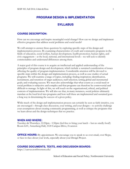 Program Design & Implementation Syllabus