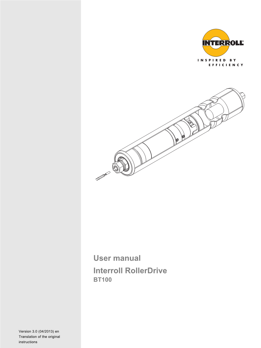 User Manual Interroll Rollerdrive BT100