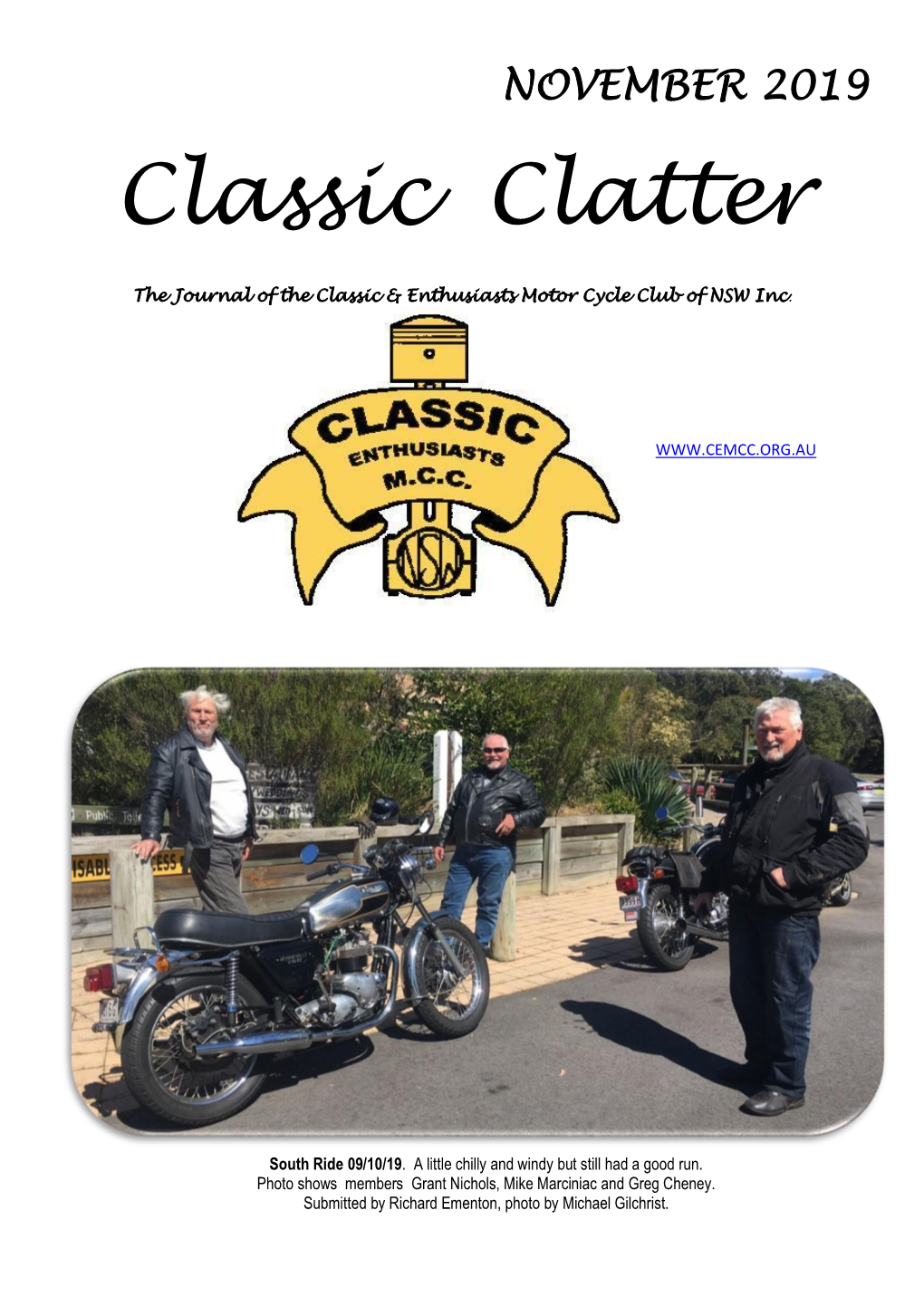 Classic Clatter the Journal of the Classic & Enthusiasts Motor Cycle Club of NSW Inc