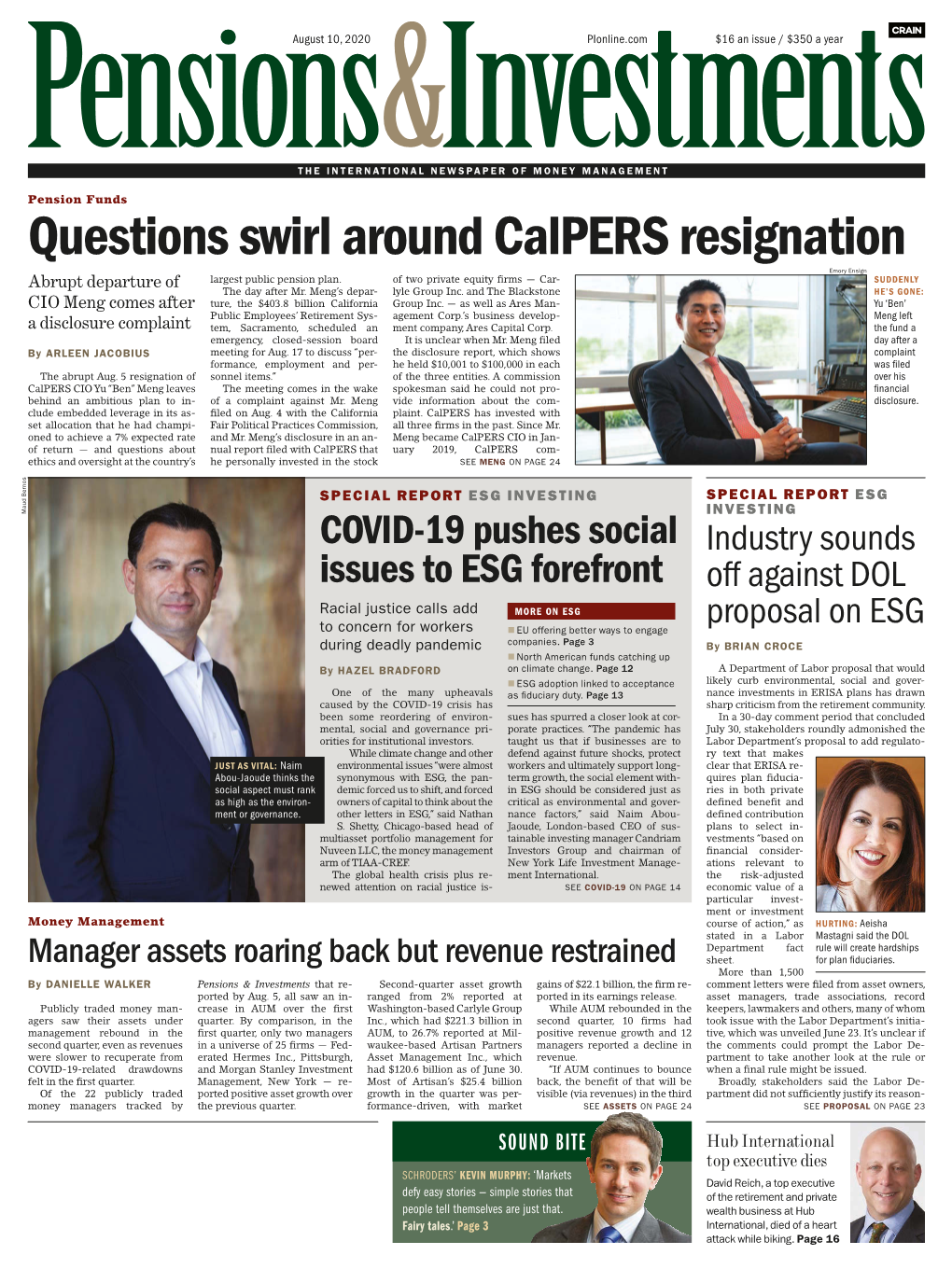Questions Swirl Around Calpers Resignation Emory Ensign Abrupt Departure of Largest Public Pension Plan