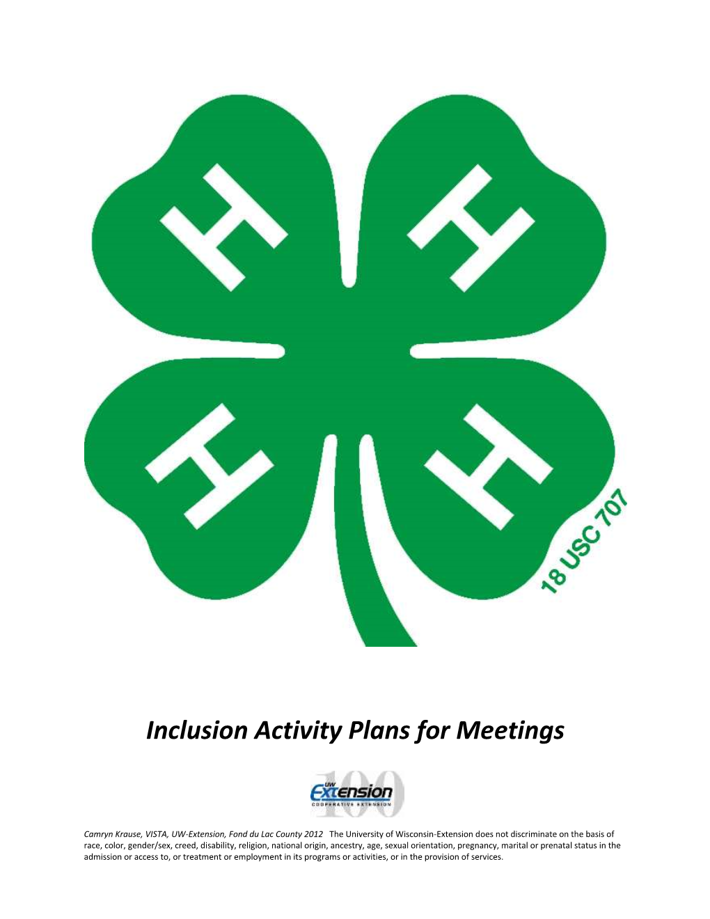 Inclusion Activity Plans for Meetings