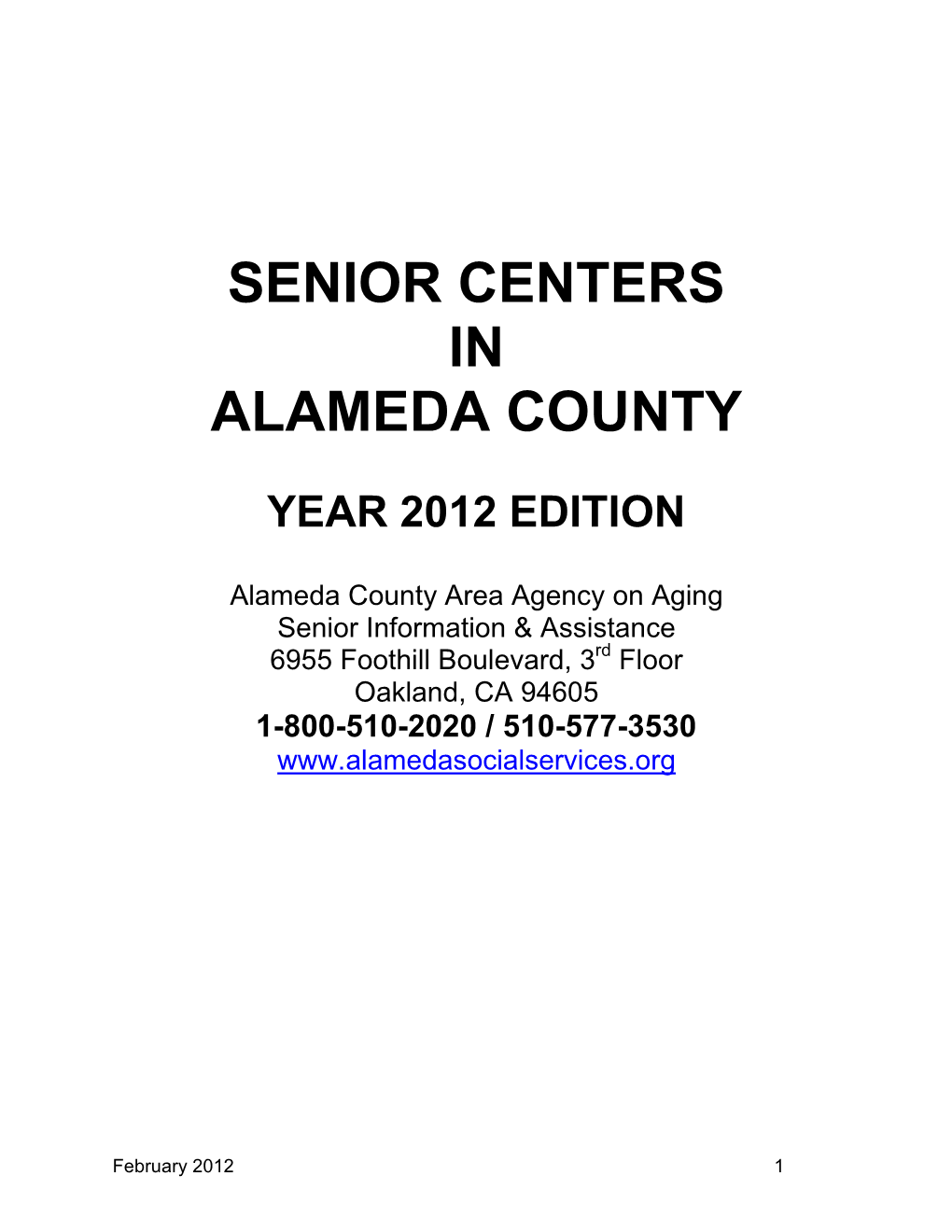 Senior Centers in Alameda County