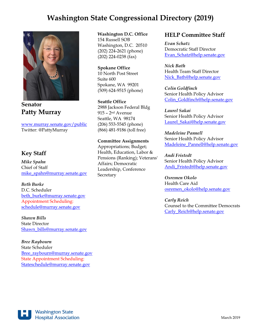 Washington State Congressional Directory (2019)