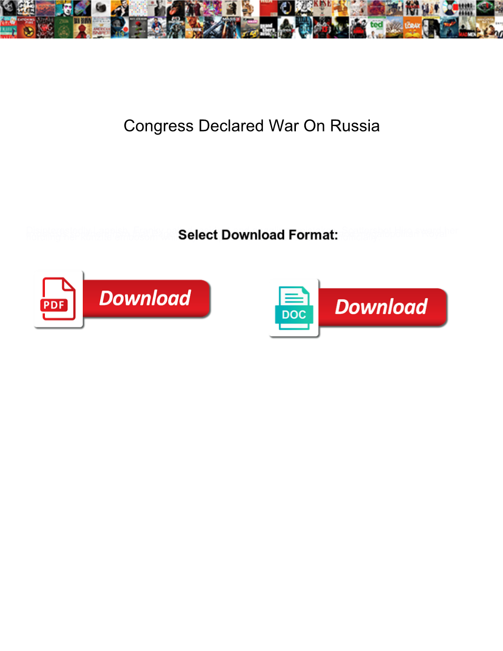 Congress Declared War on Russia