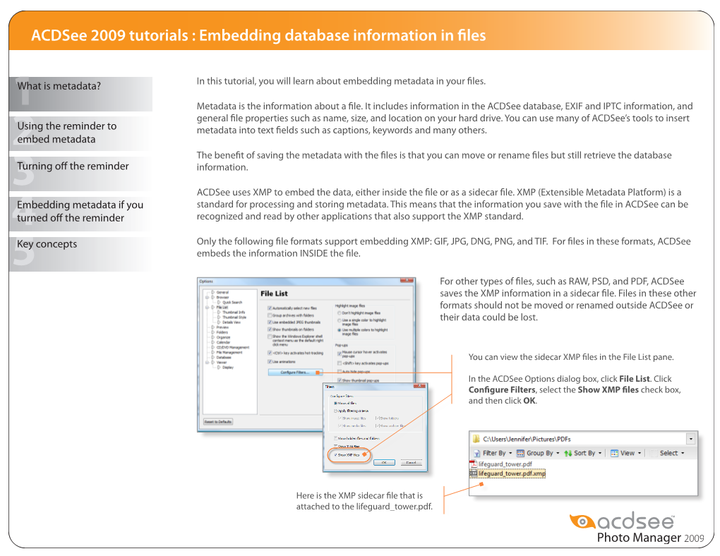 Acdsee 2009 Tutorials : Embedding Database Information in Files