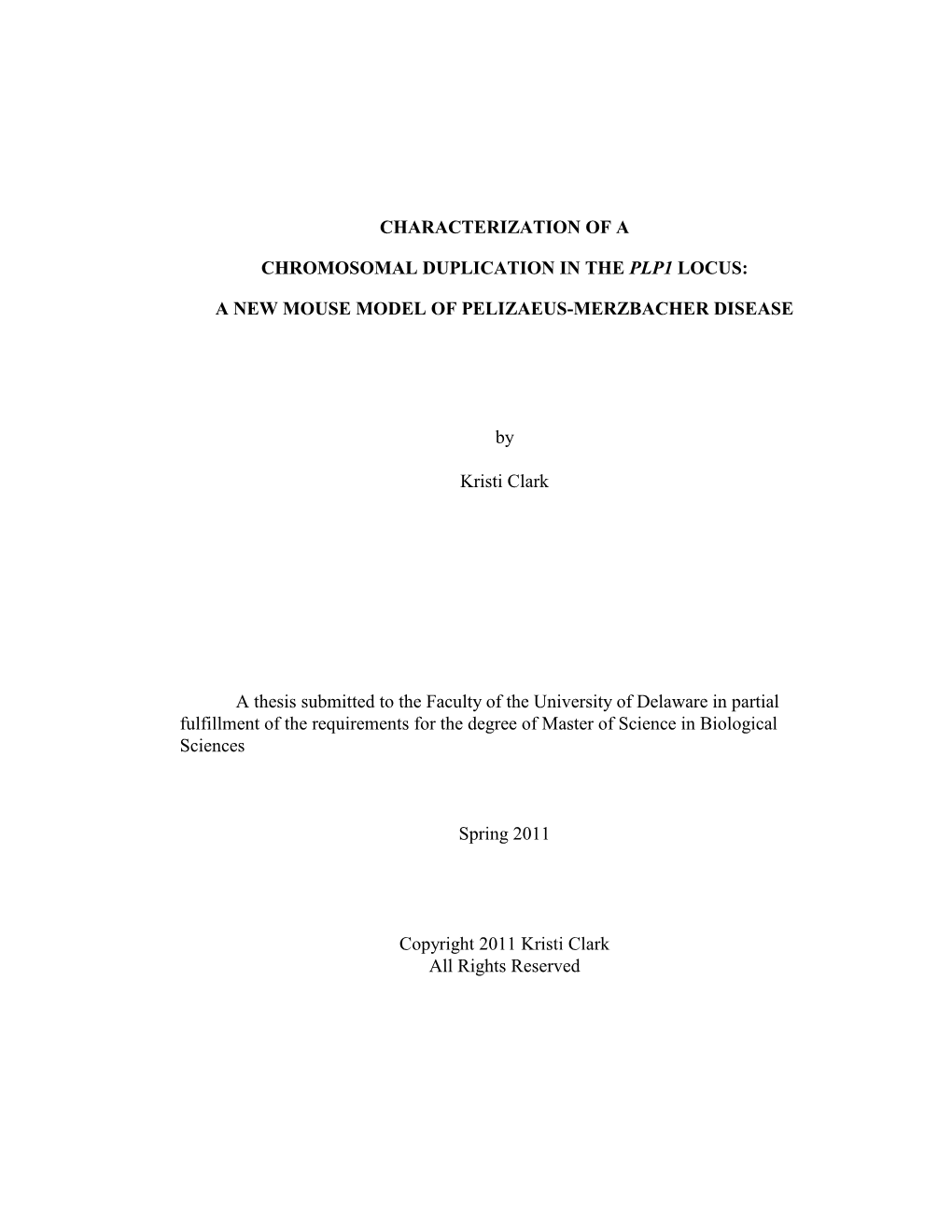 Characterization of a Chromosomal Duplication