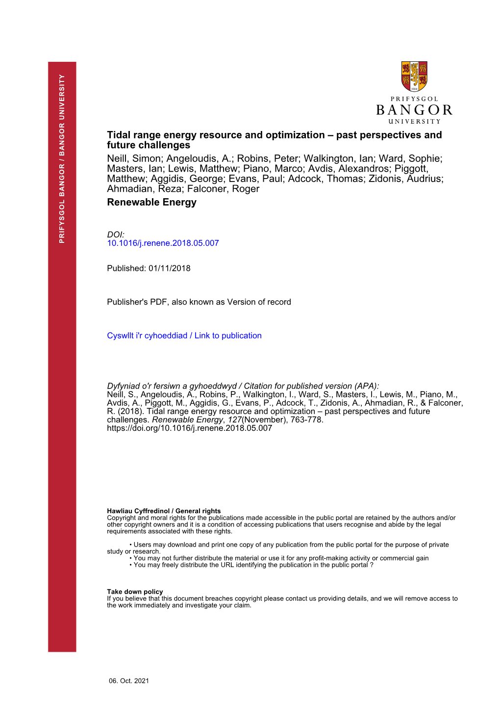 Tidal Range Energy Resource and Optimization – Past Perspectives And