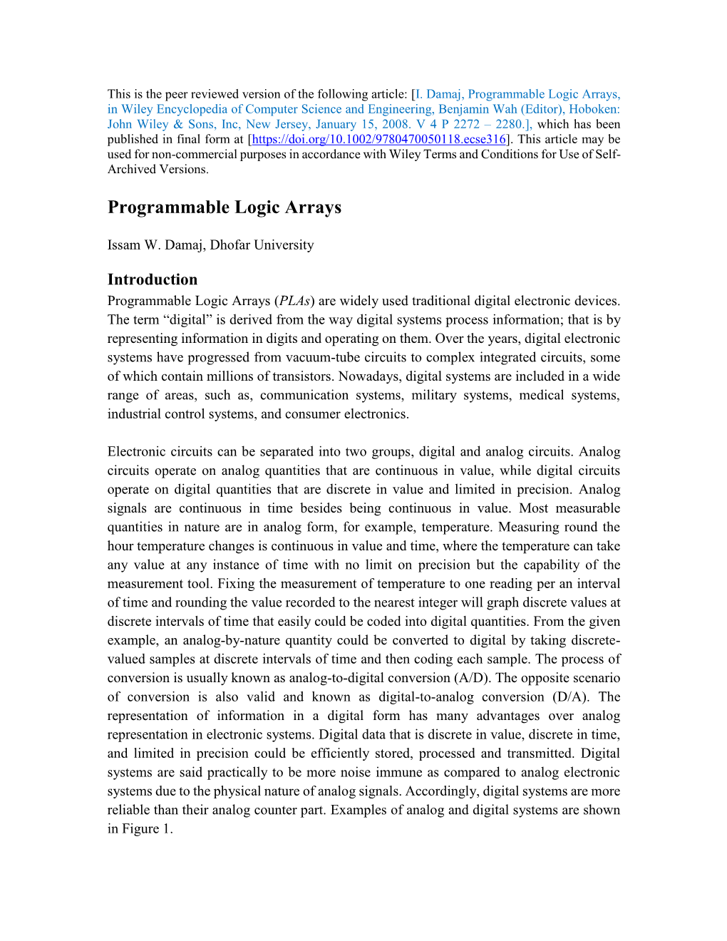 Programmable Logic Arrays