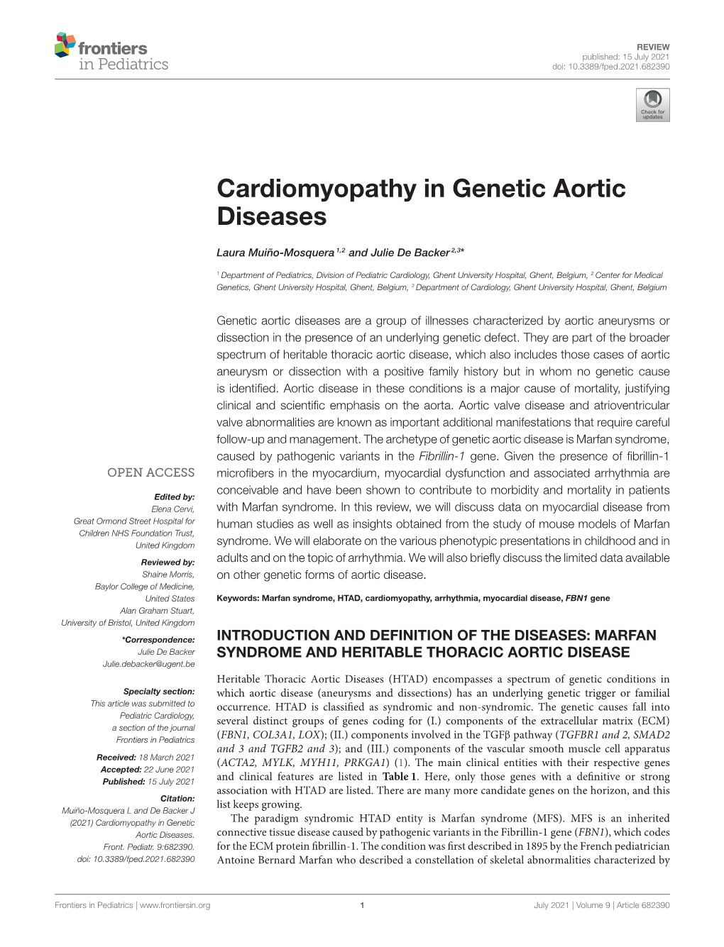 Cardiomyopathy in Genetic Aortic Diseases