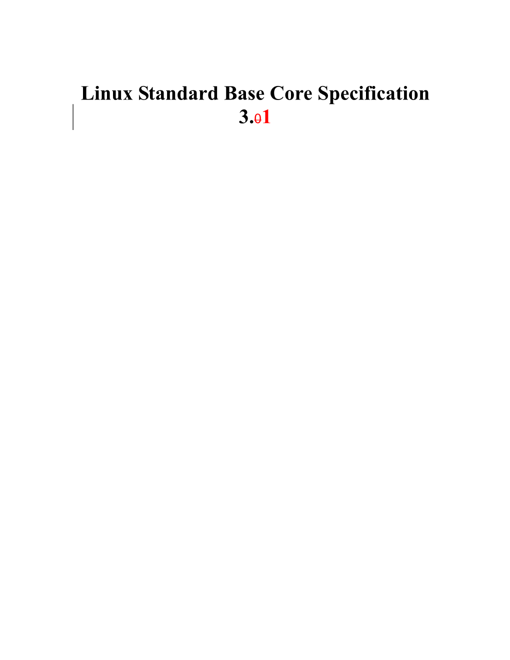 Linux Standard Base Core Specification 3.01