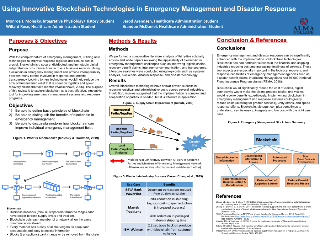 Using Innovative Blockchain Technologies in Emergency Management and Disaster Response