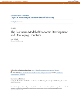 The East Asian Model of Economic Development and Developing Countries." Journal of Developing Societies 18.4 (2002): 330-53