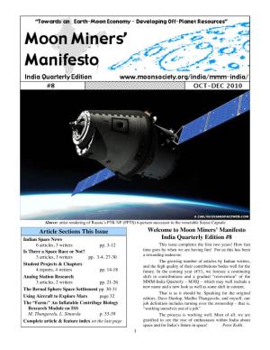 Article Sections This Issue Welcome to Moon Miners' Manifesto India