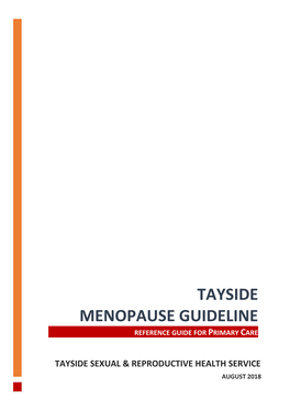 Tayside Menopause Guideline Reference Guide for Primary Care