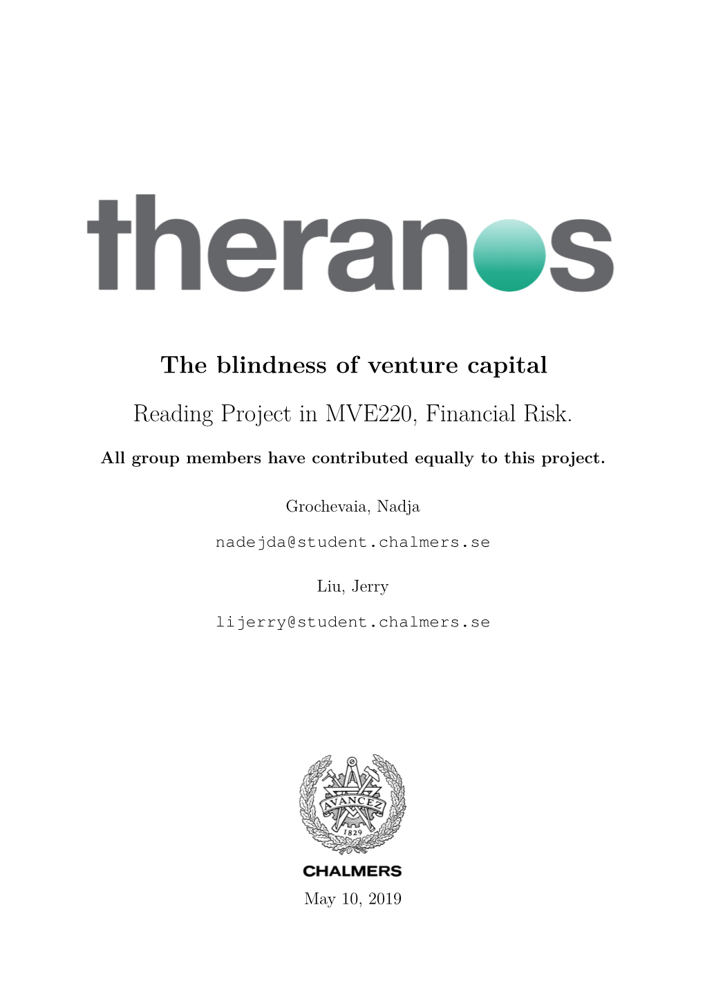 Theranos, the Blindness of Venture Capital