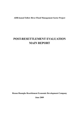 Post-Resettlement Evaluation Main Report